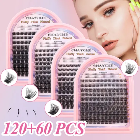 DIY Einzelwimpern Verlängerung Kit Natürliche Flauschige Cluster Wimpern Mit Bond Und Seal Pinzette Bürste Make-up Tool