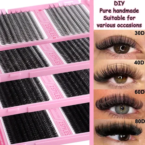 Cluster Wimpers Kit D Krul Gemengde Dichtheid Synthetische Vezel DIY Valse Wimpers Met Dubbelzijdige Wimperlijm Pincet Voor Dames