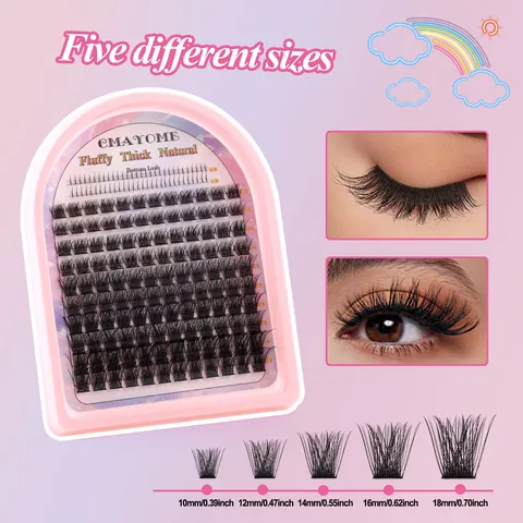 DIY Einzelwimpern Verlängerung Kit Natürliche Flauschige Cluster Wimpern Mit Bond Und Seal Pinzette Bürste Make-up Tool