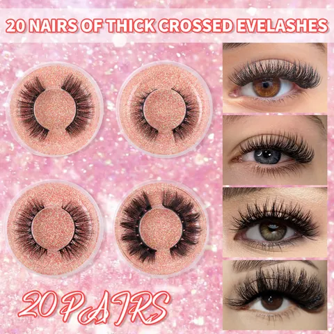 3D Natural Thick False Eyelashes Synthetic Fiber Curly Fluffy Eye Lashes For Women Daily Party Makeup Cosmetic Accessories
