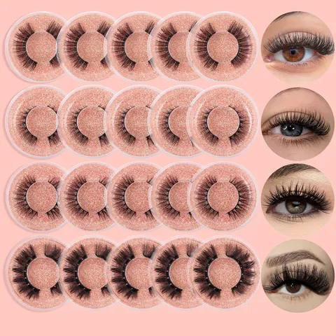 3D Natural Thick False Eyelashes Synthetic Fiber Curly Fluffy Eye Lashes For Women Daily Party Makeup Cosmetic Accessories