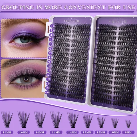 DIY Cluster Wimpernverlängerung Kit Mit Lash Bond Und Seal Entferner Pinzette Segmentierte Natürliche Geschwungene Dicke Wimpern Set