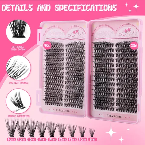 DIY Segmented False Eyelashes Clusters Natural Thick Black Synthetic Fiber Lash Extension And Bond Seal Tweezers Brush