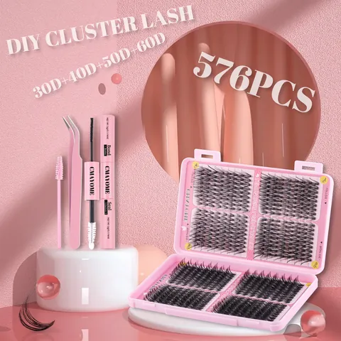 DIY Extensions Βλεφαρίδων σε Τούφες D Curl Φυσικές Πυκνές Ψεύτικες Βλεφαρίδες Με Κόλλα Σφραγιστικό Τσιμπιδάκι Βουρτσάκι Μοντέλο DIY-JMS