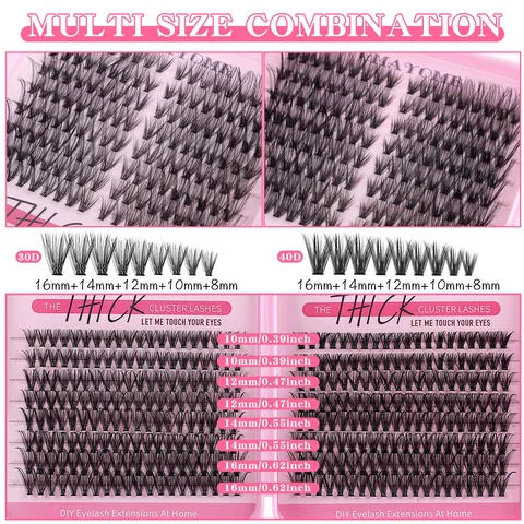 DIY Cluster Eyelash Extension Kit Segmented Individual Lashes D Curl Volume Fake Eyelashes With Glue Tweezers Brush Set Women Beauty