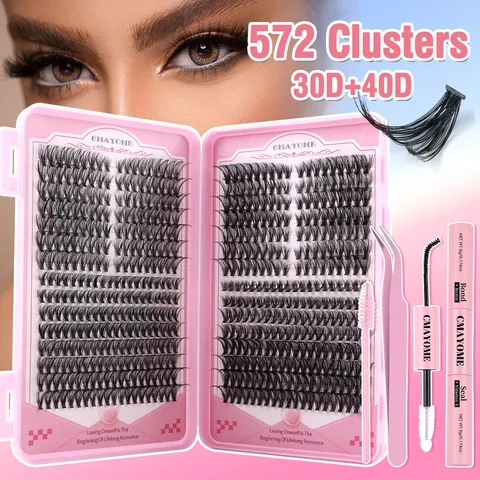 DIY Individual Lash Clusters Kit D Curl Natural Voluminous False Eyelashes Synthetic Fiber Segmented Lashes For Women