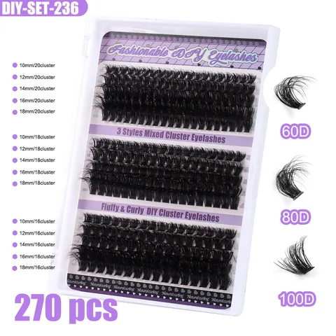 DIY Cluster Wimpernverlängerung Kit Segmentiert Russischen Stil Volumen Falsche Wimpern D Locke Gemischte Länge Natürliche Wimpern Mit Kleber Versiegelung Entferner Pinzette