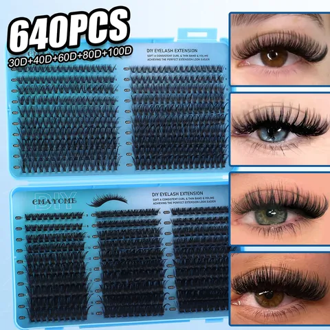 DIY Τμηματοποιημένες Βλεφαρίδες Συστάδες Καμπυλότητα D Συνθετική Ίνα Με Κόλλα Σφραγιστικό Τσιμπιδάκι Βούρτσα Μακιγιάζ
