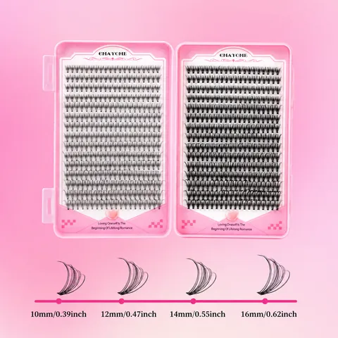 Professional DIY Lash Extension Kit With Bond And Seal Glue Individual Clusters Eyelash Book D Curl Soft Synthetic Fiber Daily Eyelashes With Tweezers And Brush