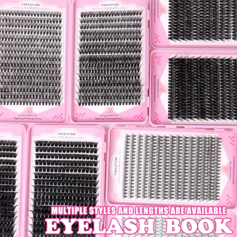 Professional DIY Lash Extension Kit With Bond And Seal Glue Individual Clusters Eyelash Book D Curl Soft Synthetic Fiber Daily Eyelashes With Tweezers And Brush
