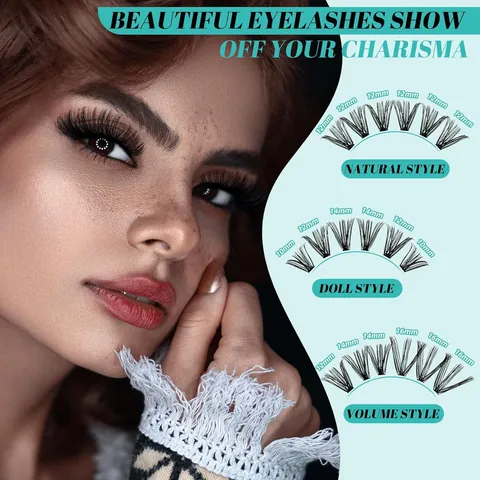 DIY Individual Cluster False Eyelashes Extension Collection Synthetic Fiber Segmented Eyelash Extension Lash Bond Seal Remover Kit