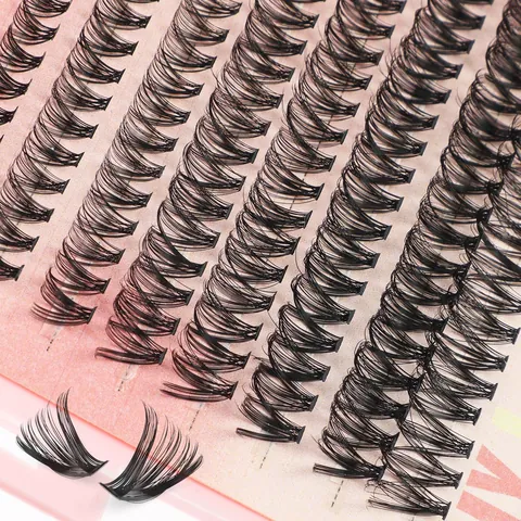 Kit de Pestañas en Racimo Individuales DIY Rizo C/D Colores Mixtos Extensión de Fibra Sintética Con Lash Bond Seal Removedor Pinzas Cepillo