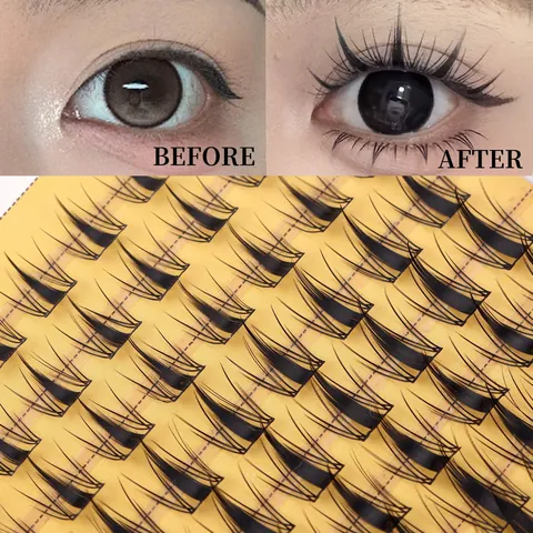 DIY Cluster Eyelash Extension Kit Synthetic Fiber Individual Lashes With Dual Ended Bond Seal Glue Precision Tweezers