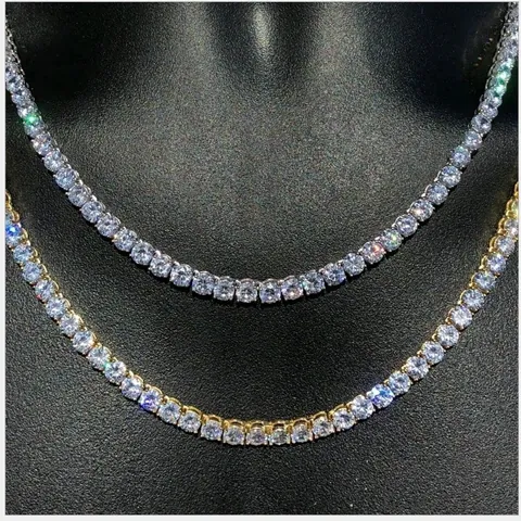 Fashion Unisex Tennis Chain Necklace And Bracelet Alloy Sparkling Rhinestone Crystal Jewelry For Party Daily Wear