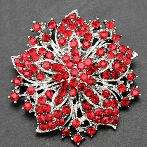 Elegante Bloem Broche Speld Legering Met Glinsterende Rijnsteen Kristal Voor Bruiloft Feest Banket Accessoires Voor Dames