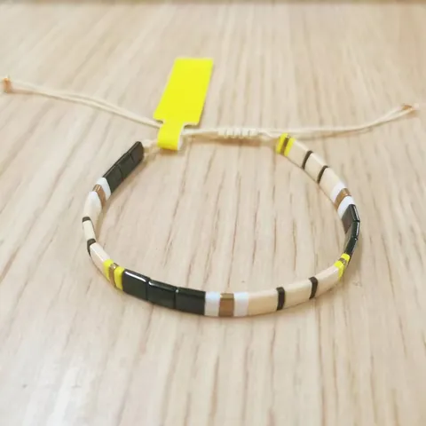 Böhmisches Handgefertigtes Tila Perlenarmband Miyuki Glas Geometrischer Elastischer Ethno Stil Unisex Schmuck