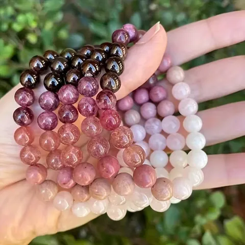 Pulsera De Cuentas De Piedra Natural Cristal Amatista Ojo De Tigre Piedra Volcánica Sanación Energética Yoga Elástica