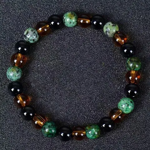 Natürliches Tigerauge Stein Reichtum Armband Grüner Kristall Gelber Citrin Perlenarmband Für Damen Herren Glück Schmuck Geschenk