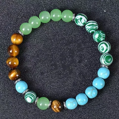 Natürliches Tigerauge Stein Reichtum Armband Grüner Kristall Gelber Citrin Perlenarmband Für Damen Herren Glück Schmuck Geschenk