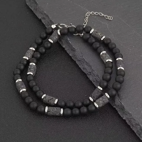 Herren Natur Tigerauge Stein Vulkanstein Perlenkette Vintage Obsidian Perlen Schmuck Für Herren Tägliche Accessoires
