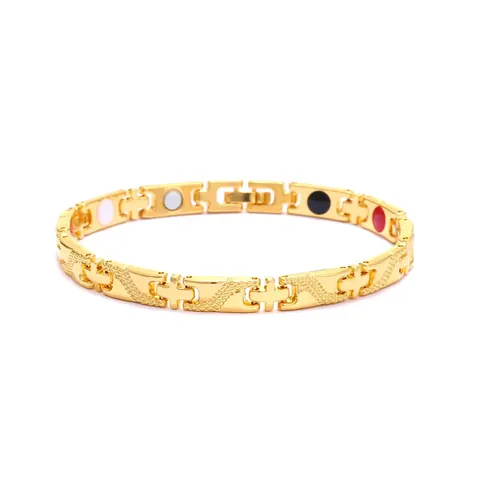 Bracelet de Magnétothérapie Vintage Motif Dragon Pour Hommes Femmes Alliage Croix Bijoux de Santé Géométriques Bracelet Énergie