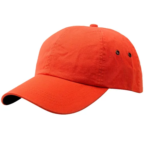 Unisex Adjustable Cotton Baseball Cap Breathable Sun Hat For Men Women Solid Orange Outdoor Casual 6 Panel Protective Hat