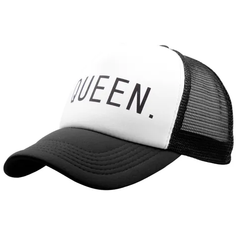 King Queen Letter Print Trucker Hat Voor Stellen Mesh Honkbalpet Verstelbare Snapback Hip Hop Streetwear Zonnehoed