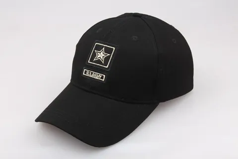 Berretto da Baseball Tattico per Uomo Donna Cotone Regolabile Cappello da Sole Sportivo all'Aperto Con Ricamo a Stella Nero