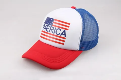 Cappellino Trucker Patriottico Bandiera Americana Per Uomo Donna Lettere Merica Rete Snapback Berretto Da Baseball Rosso Bianco Blu Esterno