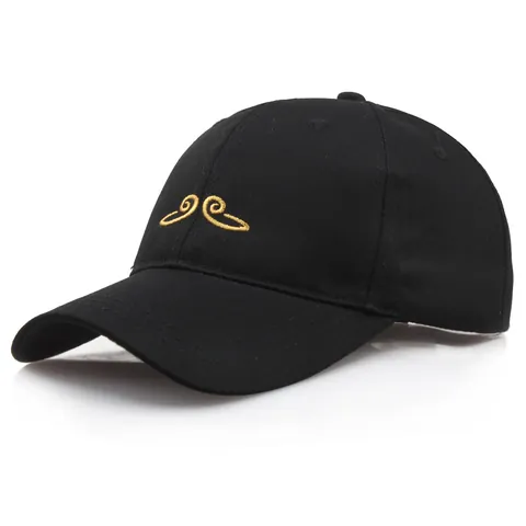 Berretto da Baseball in Saia di Cotone Con Ricamo a Cerchio d'Oro Monkey King Fillet Retro Streetwear Fashion Cappello da Sole Regolabile Uomo Donna
