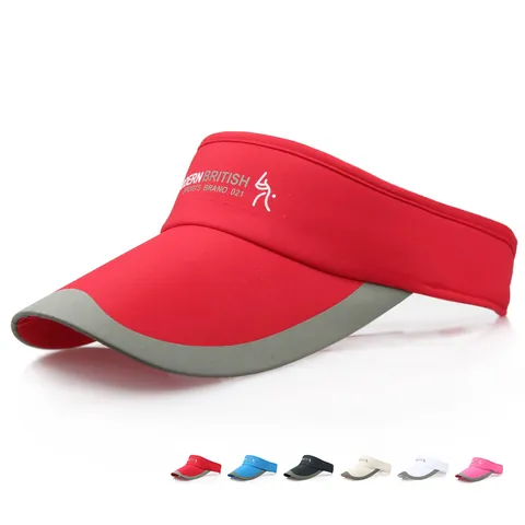 Outdoor Sports Sun Visor Hat For Men Women Adjustable Breathable Polyester Golf Running Cap With Modern British Letter Print