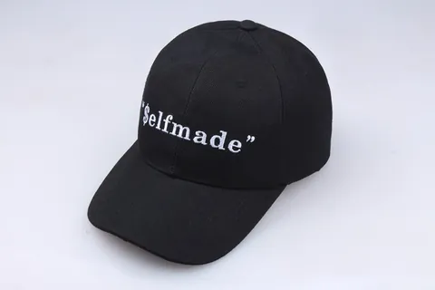 Gorra de Béisbol de Algodón Unisex Con Bordado de Letras $elfmade Ajustable Hip Hop Streetwear Moda Sombrero de Sol
