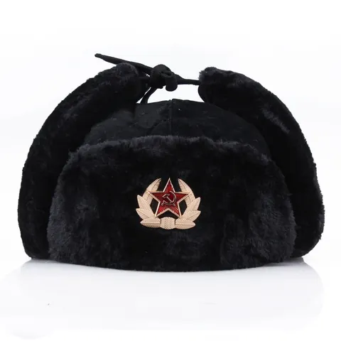 Chapeau Trappeur Ushanka de Style Russe en Fausse Fourrure Coupe-vent Thermique Avec Protège-oreilles pour Activités de Plein Air Hiver Homme Femme Chapeau de Neige