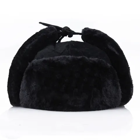 Chapeau Trappeur Ushanka de Style Russe en Fausse Fourrure Coupe-vent Thermique Avec Protège-oreilles pour Activités de Plein Air Hiver Homme Femme Chapeau de Neige