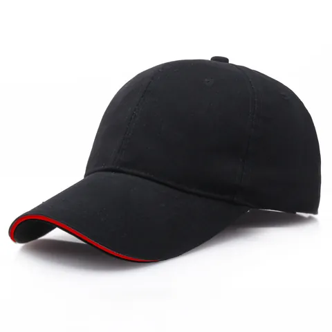 Klassische Baumwolle Verstellbare Baseballkappe Mit Kontrast Sandwichkrempe Einfarbig Outdoor Sonne Hut Für Damen Herren