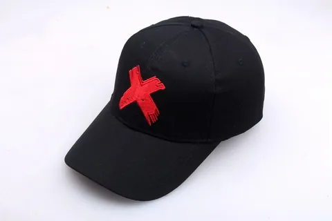 Berretto da Baseball Punk Hip Hop Unisex Con Ricamo X Rosso Cotone Cappello Snapback Regolabile per Uomo Donna Streetwear