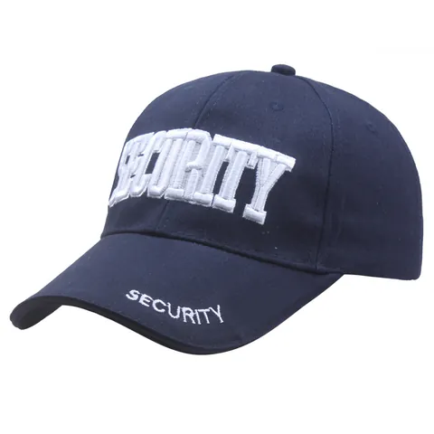 Security Baseball Cap Cotton 3D Embroidery Adjustable Sun Hat Breathable Sport Hat For Outdoor Work Uniform Accessory