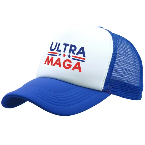Ultra MAGA Buchstaben Druck Trucker Hat Atmungsaktiv Mesh Baseballkappe Outdoor Verstellbare Sonnenschutz Hut Damen Herren Casual