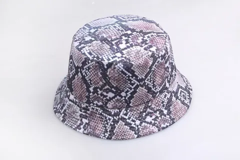 Cappello a Secchiello con Stampa Serpente Uomo Donna Streetwear Hip-Hop Parasole Cappello da Pescatore Pieghevole per Esterni
