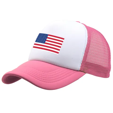 USA Flagge Druck Trucker Mütze Für Damen Herren Netz Atmungsaktiv Baseballkappe Verstellbar Sonnenschutz Sommer Outdoor Lässig Kopfbedeckung