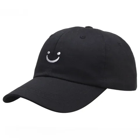 Casquette de Baseball Unisexe en Coton Avec Smiley Brodé Chapeau de Soleil Réglable pour Hommes Femmes Outdoor Streetwear