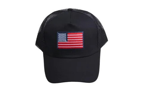 Cappello Trucker in Rete Con Ricamo Bandiera Americana per Uomo Donna Casual Cotone Regolabile Snapback Berretto Baseball