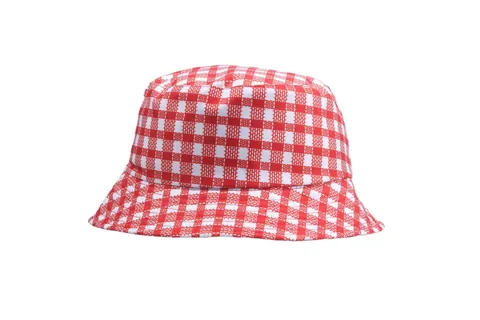Cappello a Secchiello Vichy Rosso Bianco Protezione Solare Outdoor Escursionismo Pesca Cappello Traspirante Casual Unisex