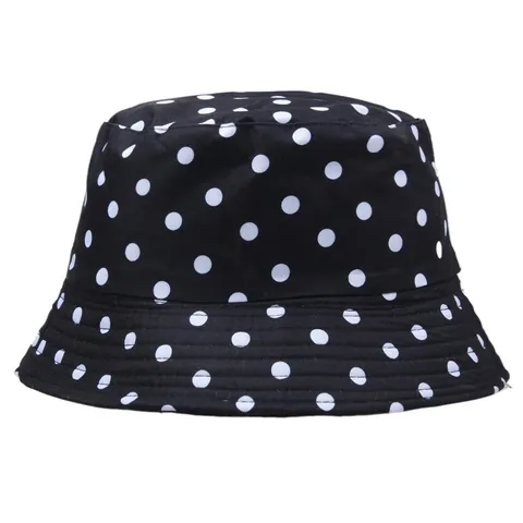 Polka Dot Bucket Hat Polyester Sun Protection Fisherman Hat For Women Men Summer Travel Outdoor Casual Sunshade Basin Hat
