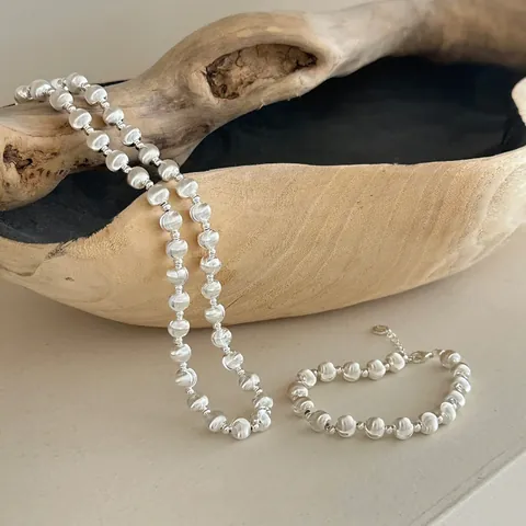 925 Sterling Silver Κολιέ Με Χάντρες Για Γυναίκες Μινιμαλιστικό Κολιέ Choker Με Βουρτσισμένη Στρογγυλή Μπάλα Κορεατικού Στυλ Κοσμήματα Καθημερινά