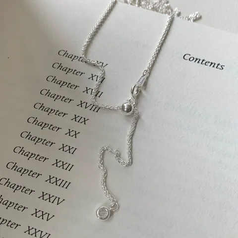 925 Sterling Silver Adjustable Chopin Chain Necklace For Women Minimalist Y-Shape Zirconia Pendant Clavicle Link Chain Jewelry
