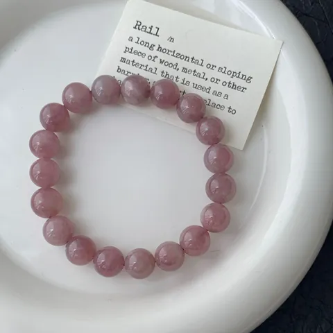 Natürliches Brasilianisches Grauviolettes Amethyst Perlenarmband Für Damen Vintage Minimalistisches Rundes Edelstein Kristall Stretch Armband Schmuck