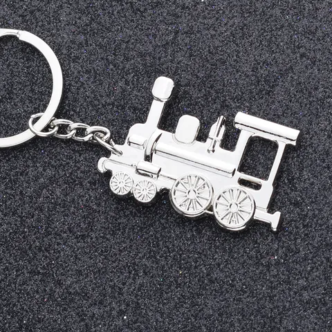 Retro Stoomtrein Hoofd Metalen Sleutelhanger Vintage Locomotief Zinklegering Zilveren Sleutelhanger Charm Voor Mannen Vrouwen Geschenken