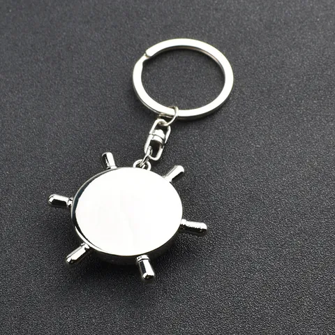 Creative Zinc Alloy Ship Wheel Compass Keychain Nautical Helm Pendant Keyring For Travel Outdoor Business Gift Jewelry