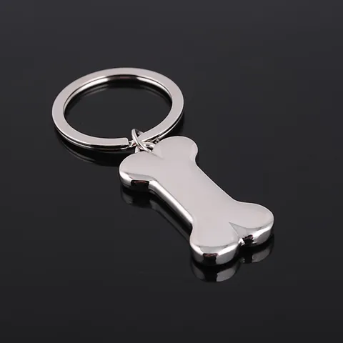 Creative Zinc Alloy Bone Shape Keychain And Badminton Racket Shuttlecock Metal Sports Key Ring Pendant Gift